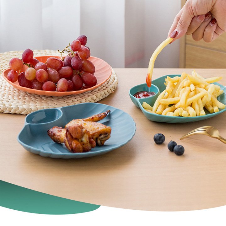 Đĩa Lúa Mạch Hình Vỏ Sò Mẫu Mới Nhất,Có Ngăn Gia Vị