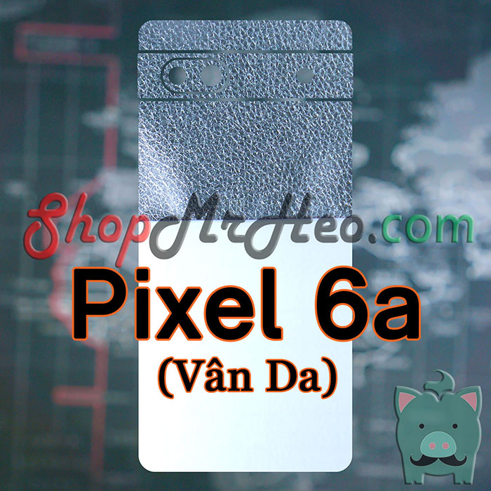 Skin Dán Mặt Sau Lưng Google Pixel 6a (Carbon, Hình Hộp, Nhám, Vân Da, Nhôm Xước)