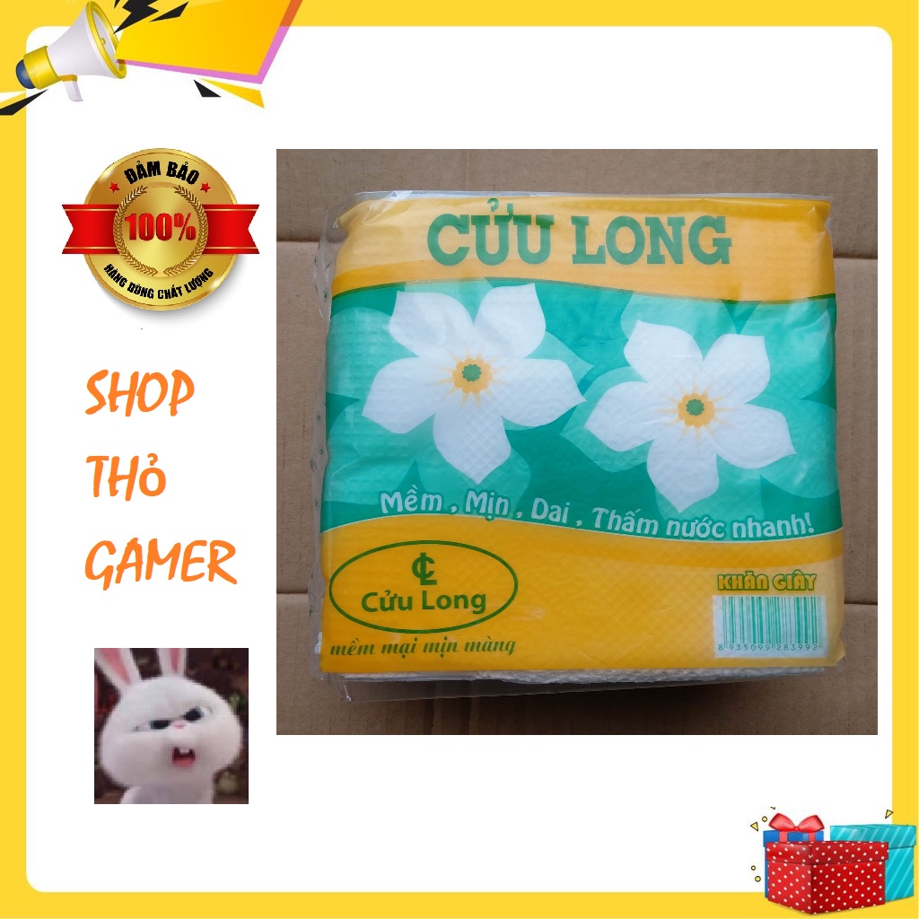 Giấy vuông, giấy khô Cửu Long 1 bịch (50 tờ)
