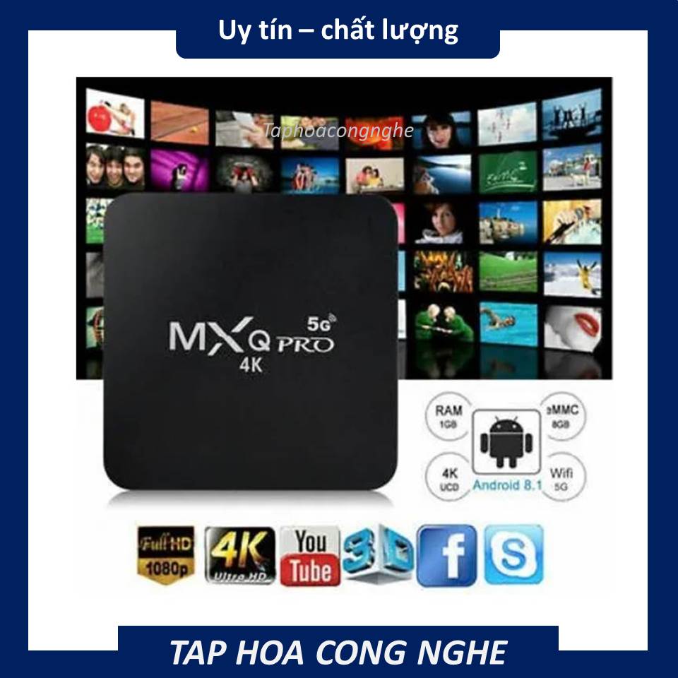 MXQ Pro Android TV Box 2GB + 8GB 4K 5G Wifi Quad Core Smart TV Box (Bảo hành 6 tháng)