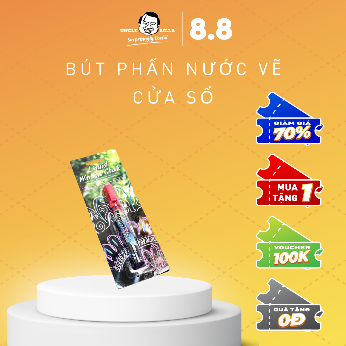 Bút phấn nước vẽ cửa sổ uncle bills se0313