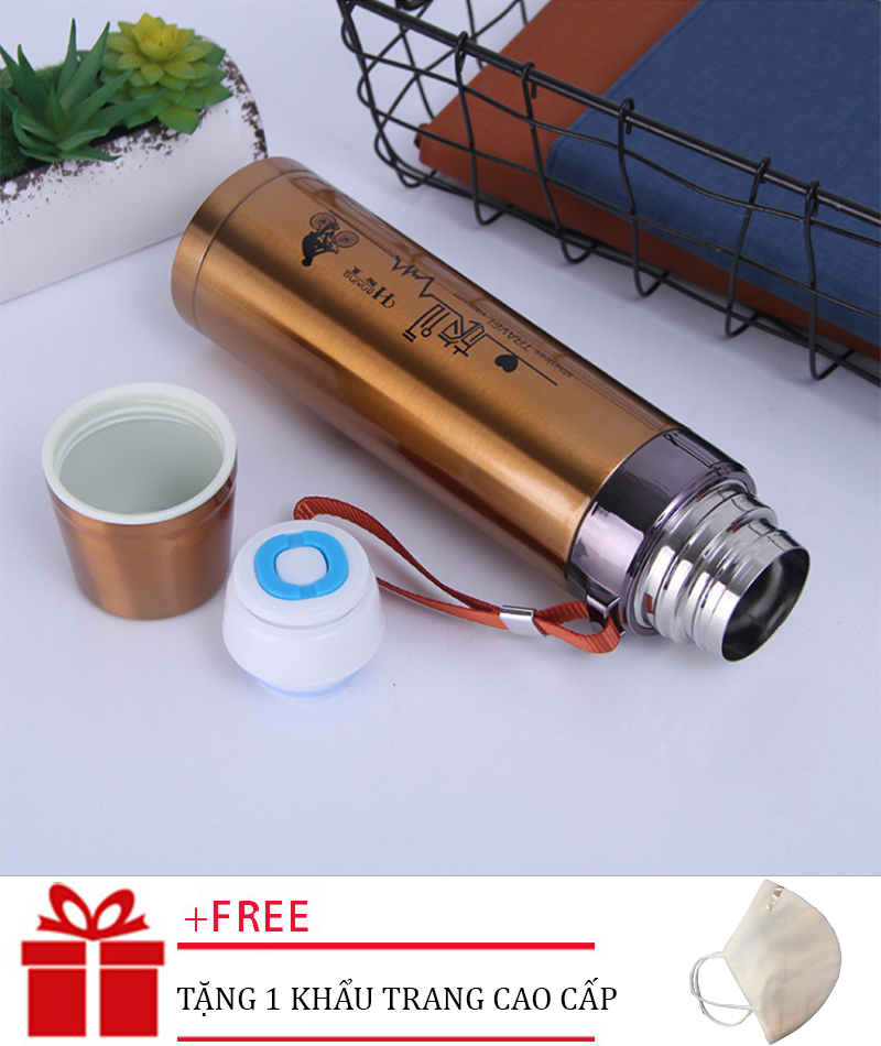 (Tặng Khẩu Trang Kháng Khuẩn Cao Cấp) Ly bình giữ nhiệt 800ml, binh giu nhiet, Bình giữ nhiệt inox cao cấp 800ml, binh giu nhiet inox cao cap