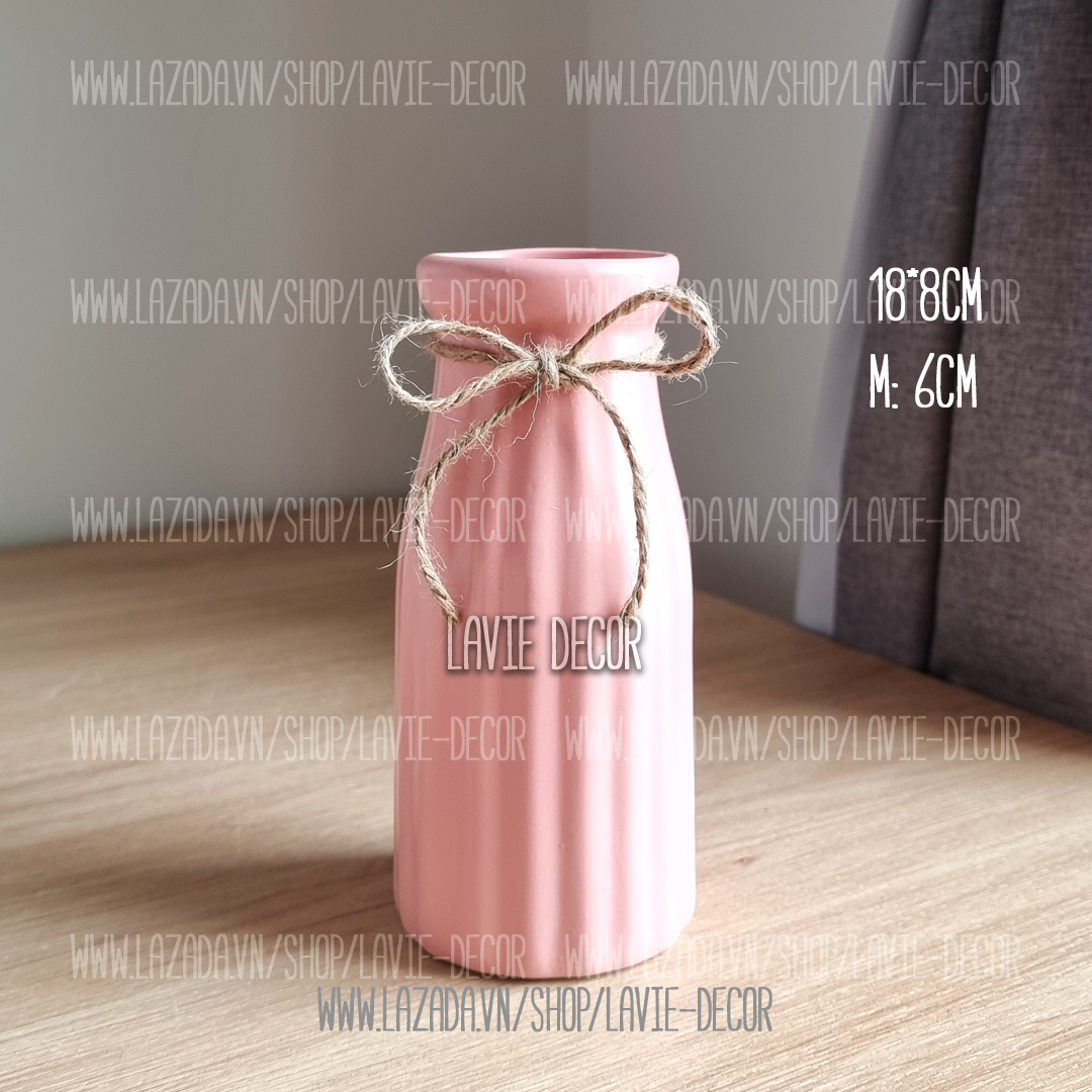 Lọ hoa gốm sứ men mát phong cách châu Âu