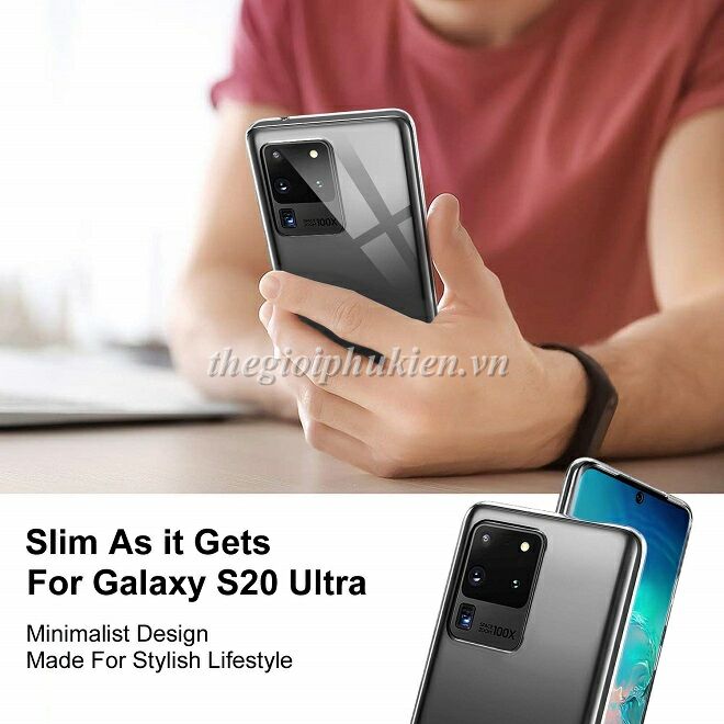 Ốp lưng Samsung Galaxy S20 Ultra silicon dẻo trong suốt