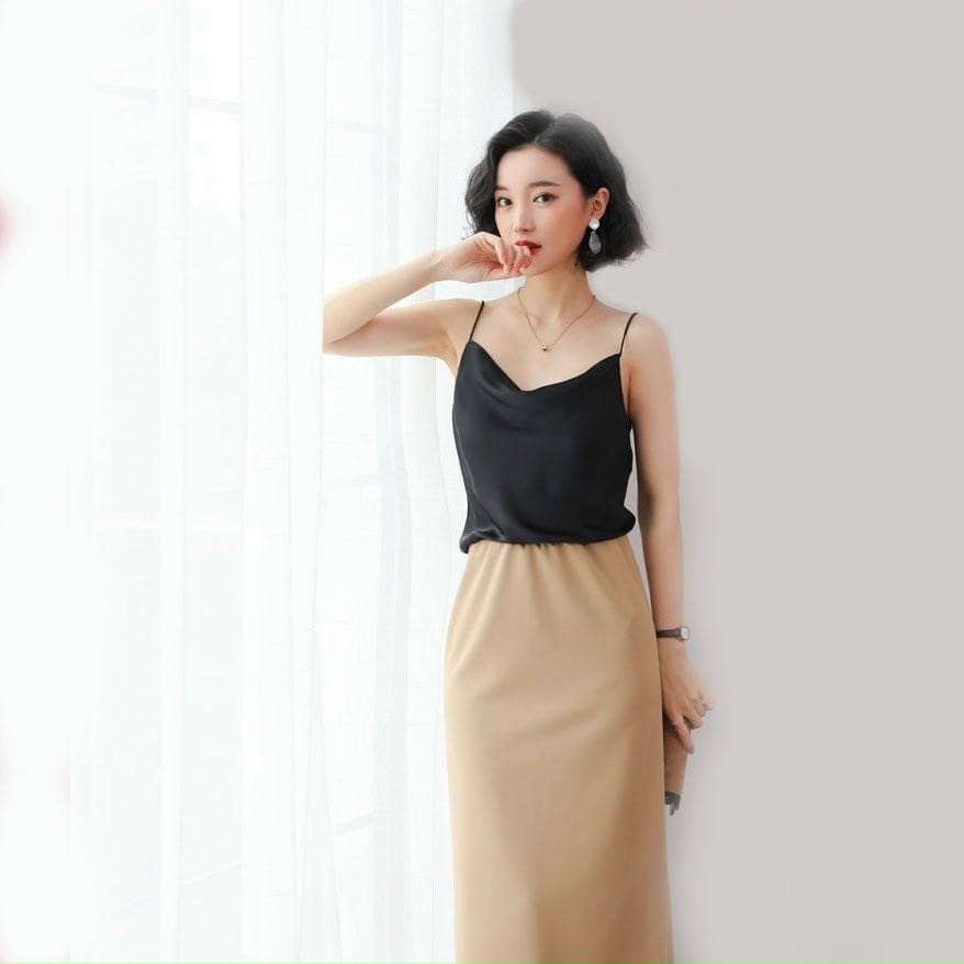 Áo 2 dây chất đũi hàn mát mịn