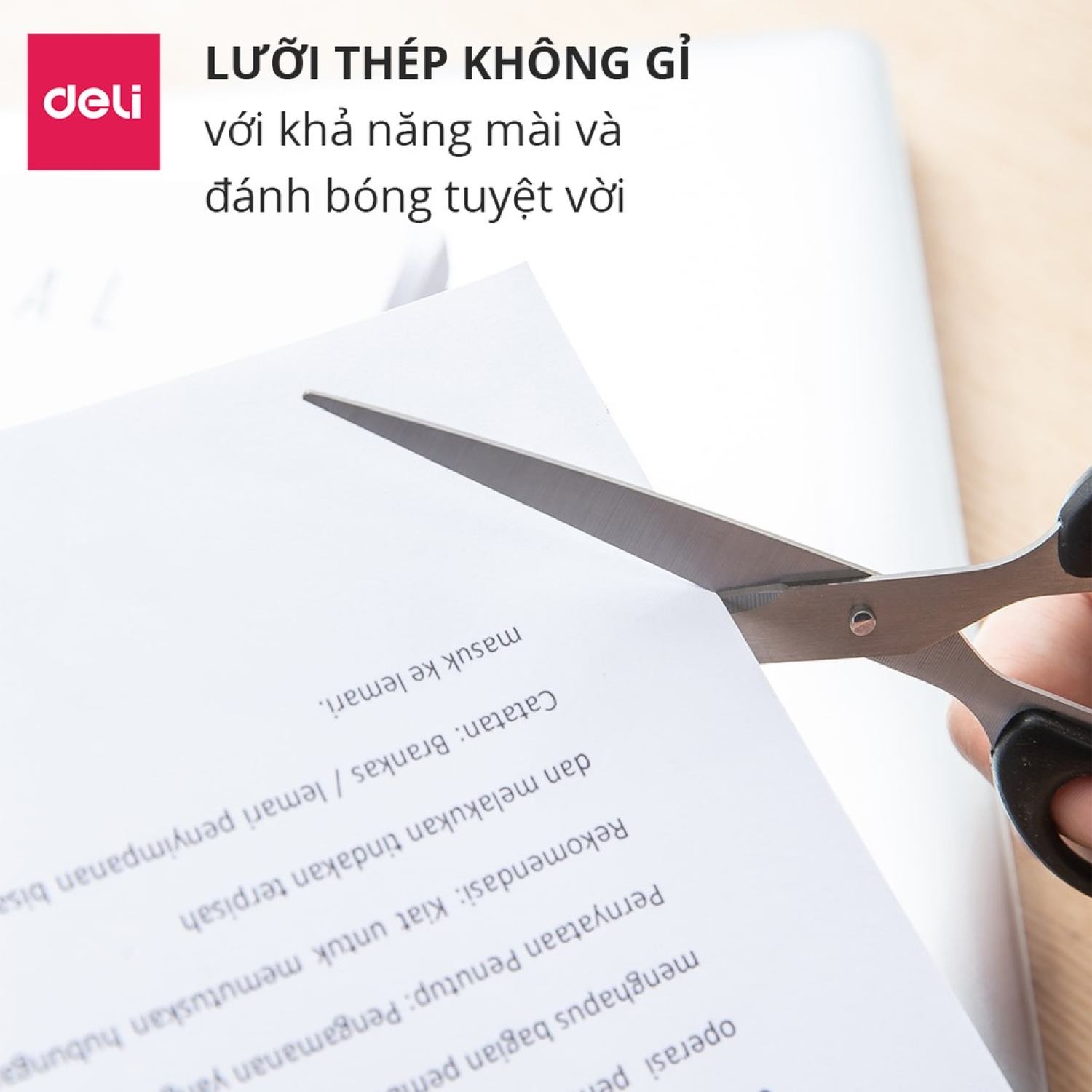 Kéo văn phòng 175mm Deli - Đen/Đỏ - 1 chiếc - E6009
