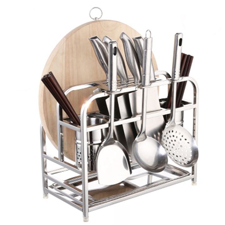 Kệ để dao đũa thớt full inox 35x18x27cm
