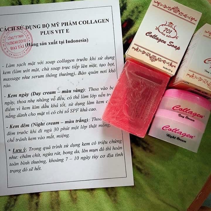 Bộ kem cao cấp colagen Plus Vit e (kem ngày đêm kèm xà phòng)