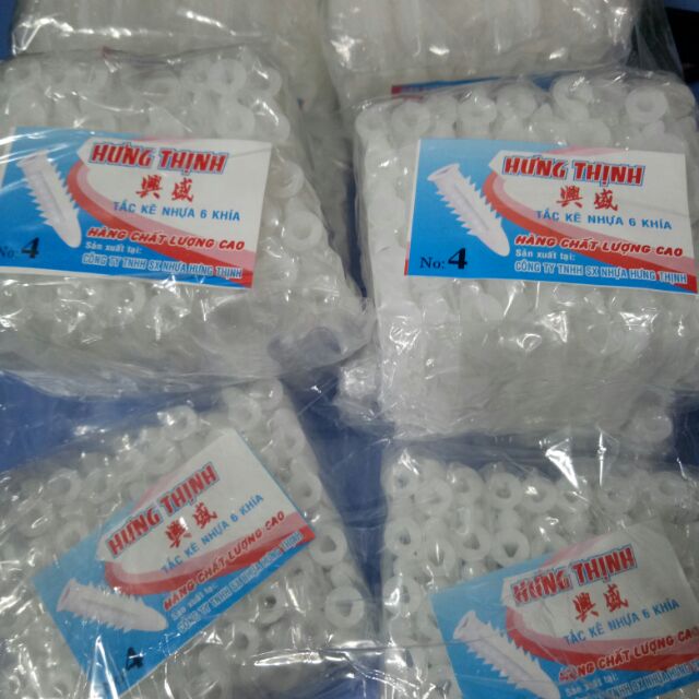 100 tắc kê nhựa kèm vít 3,4,5,6