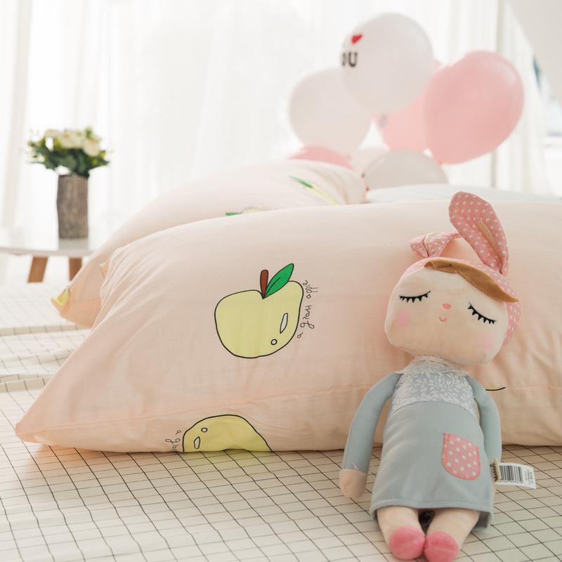 100% Cotton Vỏ Gối 48X74 Cm Người Lớn Đáng Yêu Trong Gió Bộ Ruột Gối Đơn Trái Tim Cô Gái Vỏ Gối