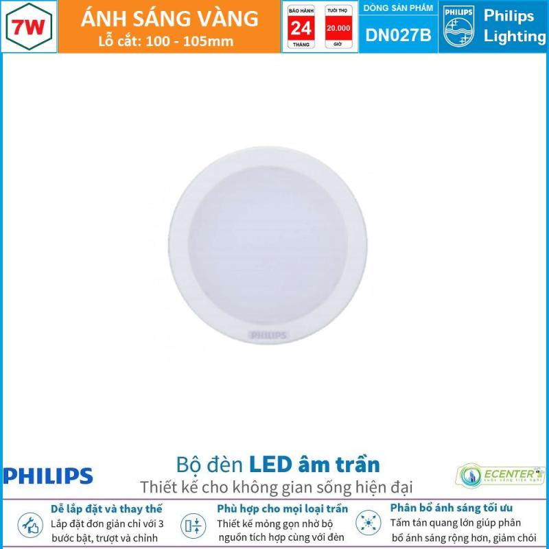 Đèn Led Âm trần 7W Philips Downlight DN027B LED6 D100 ( Ánh Sáng Vàng & Trung Tính & Trắng )