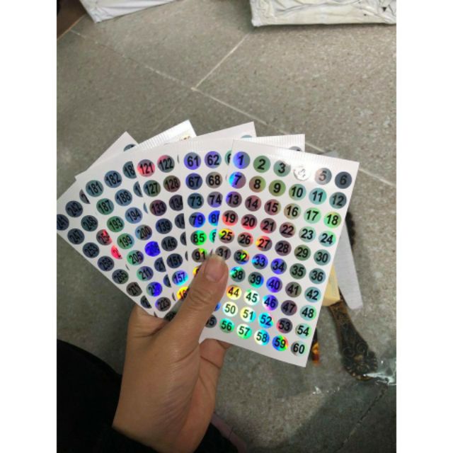 Decal số dán chai sơn, tem mã dán nắp chai sơn MOON NAIL