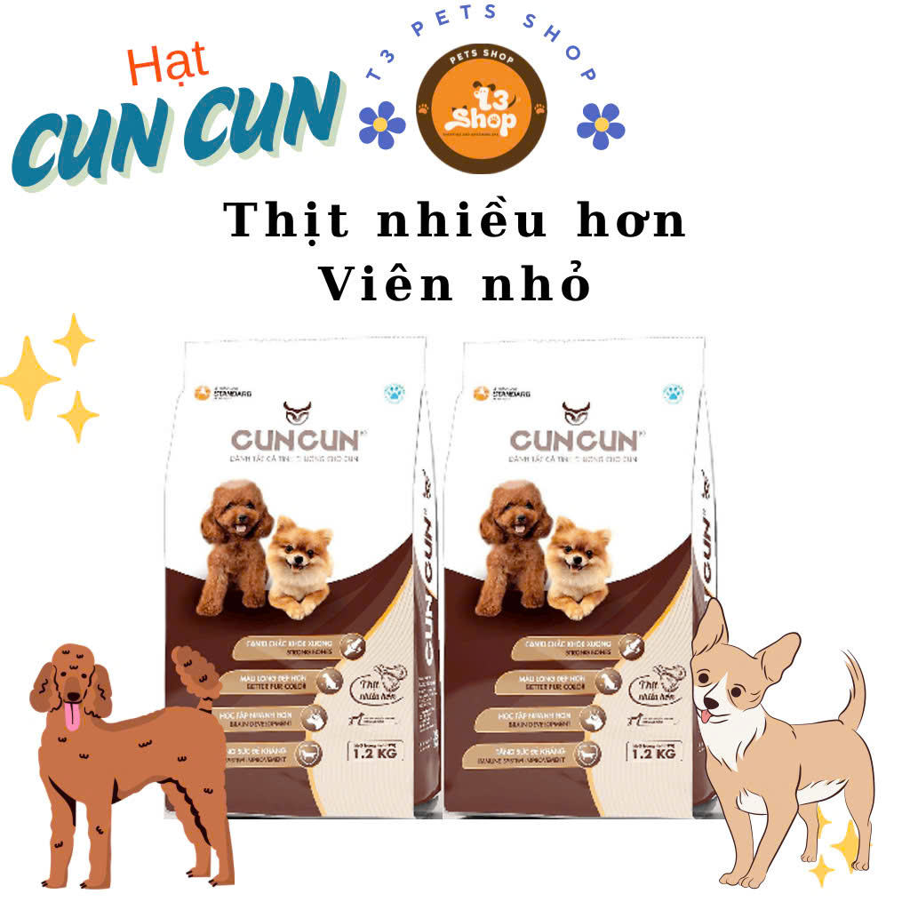thức ăn Hạt hiệu CUN CUN  dành cho chó (trưởng thành, poodle, phóc, Pom,....)  - T3 PETS SHOP