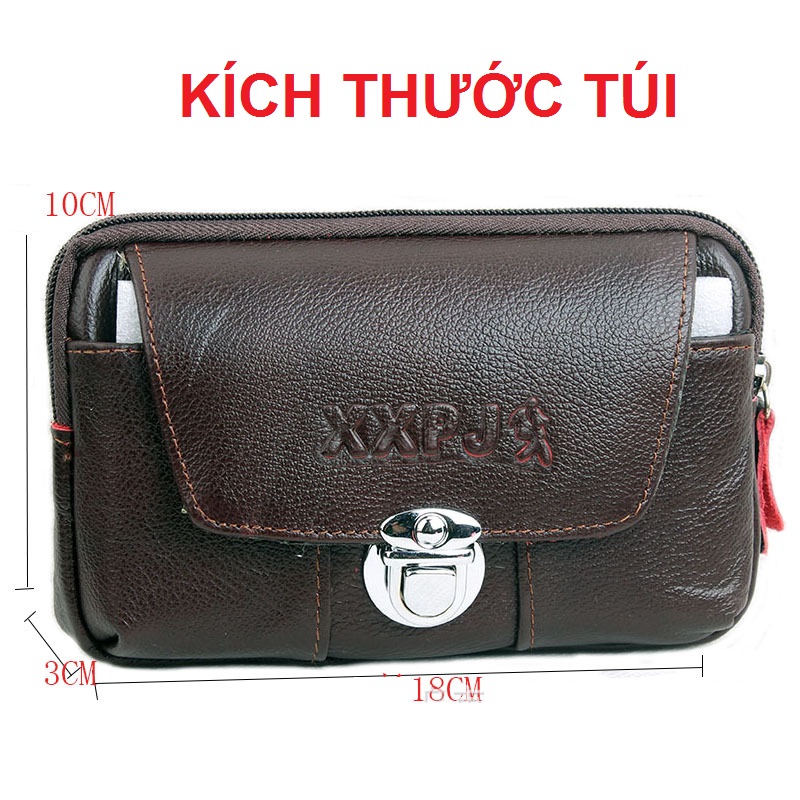 Túi da đeo thắt lưng đựng điện thoại TM15