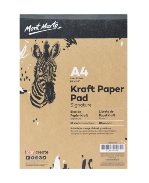 Sổ giấy kraft A4, Mont Marte, 50 tờ, 115gsm