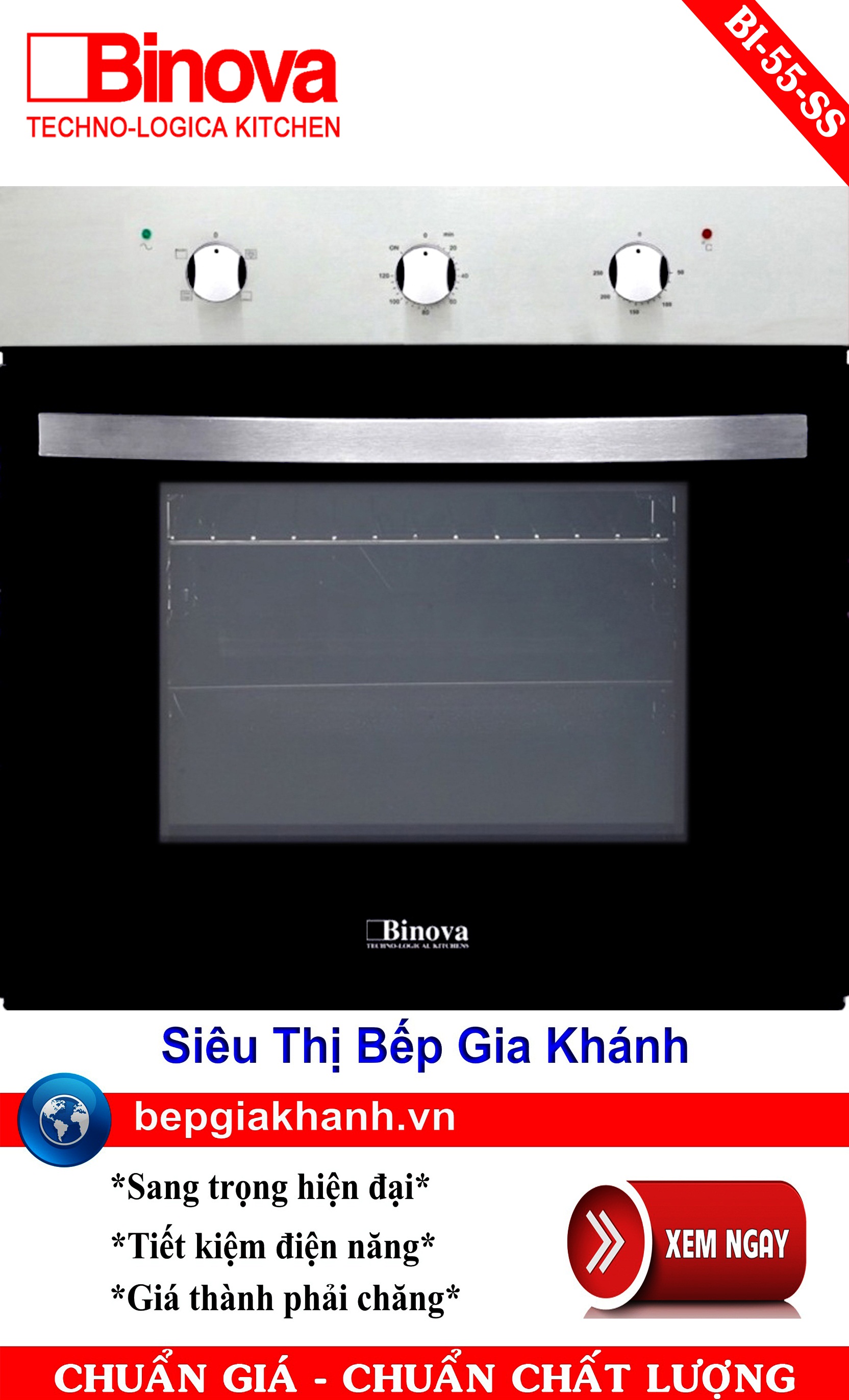 Lò nướng lắp âm tủ cao cấp Binova BI-55-SS lò nướng lò nướng điện lò nướng điện đa năng lò nướng mini lò nướng bánh lò nướng lock and lock lo nuong lo nuong dien da nang