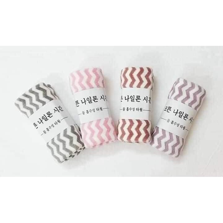 Combo 5 khăn mặt hàn quốc màu kẻ sọc mềm mịn 30x50cm mh65