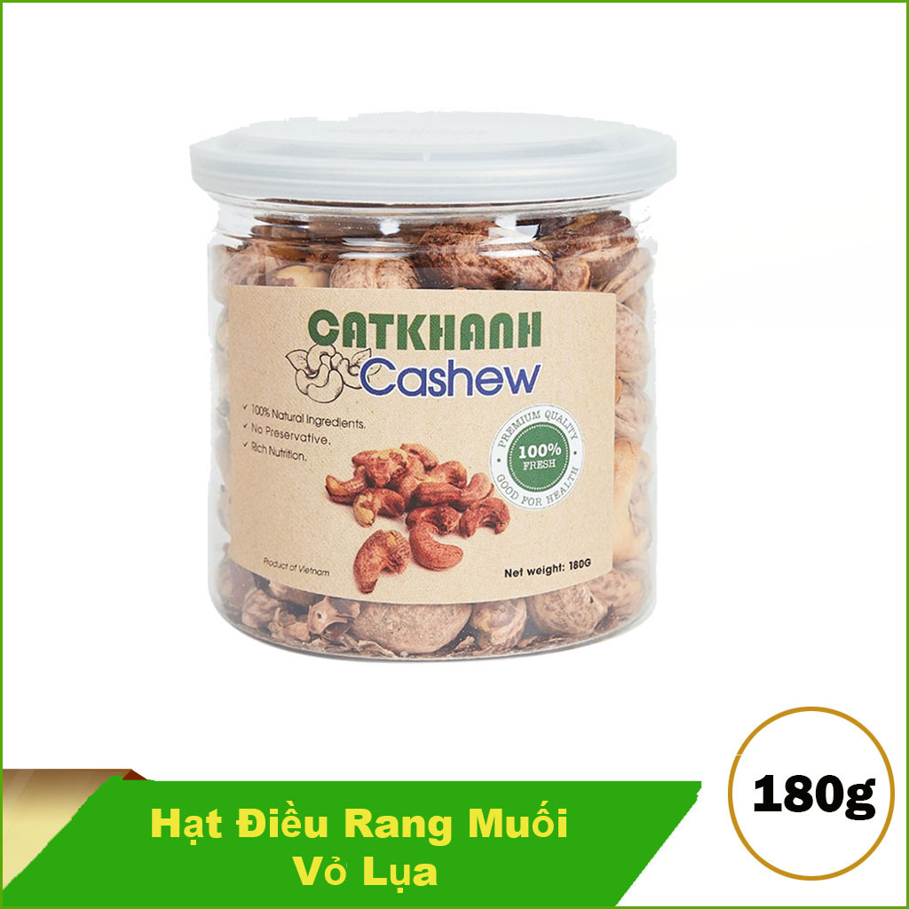 Hạt điều rang muối vỏ lụa Cát Khánh 180g