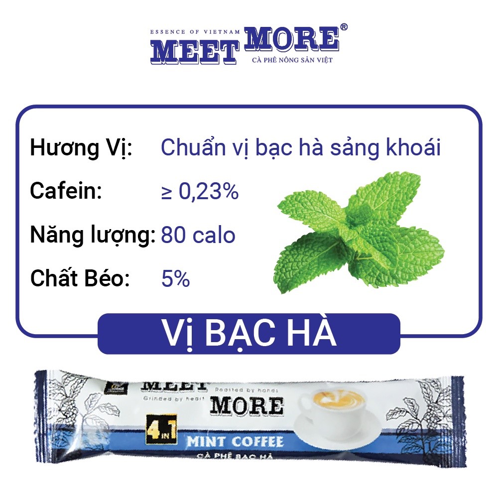 Combo 2 Hộp Cà Phê Bạc Hà Và Khoai Môn Meet More (15Gói/18Gram/Hộp)- Cà phê nông sản Việt