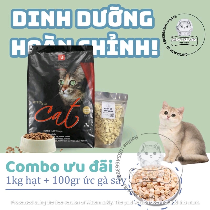 [1kg] Hạt CatEyes, hạt khô Hàn Quốc, thức ăn cho mèo mọi lứa tuổi