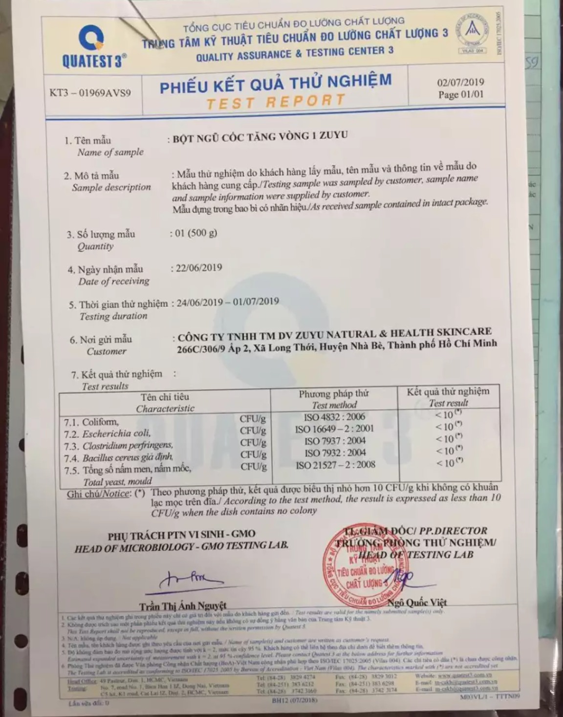 Bột Đậu ZuYu hỗ trợ tăng vong 1