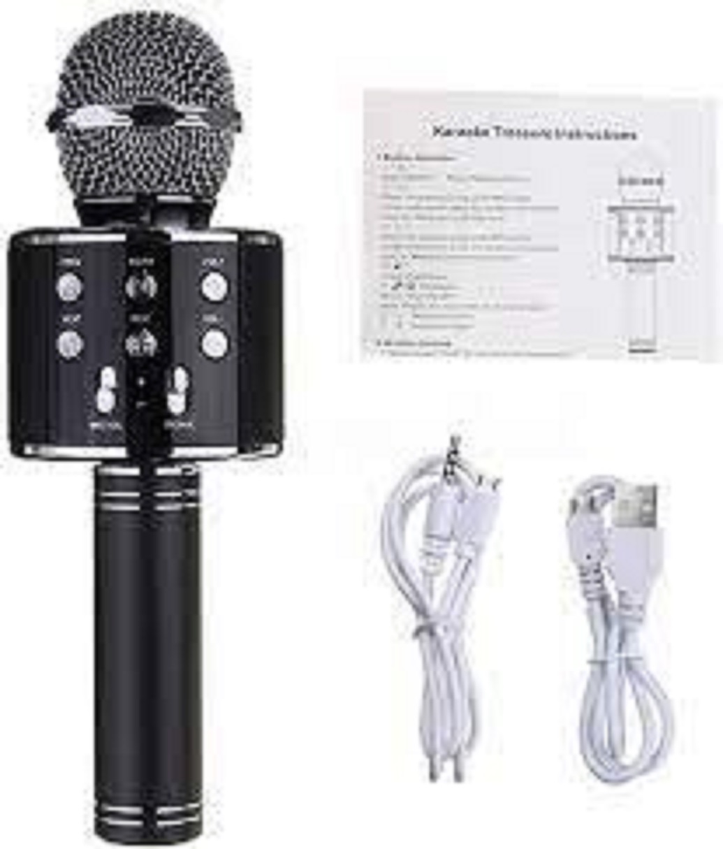 Micro Hát Karaoke Bluetooth Không Dây WS-858，Kèm loa Âm vang Ấm mic hát karaoke cầm tay mini micro hát trên xe hơi mic hát , loa bluetooth mini giá rẻ