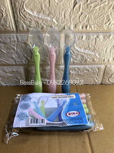 Thìa Silicone Ăn Dặm Bibo Cho Bé Từ 6M+
