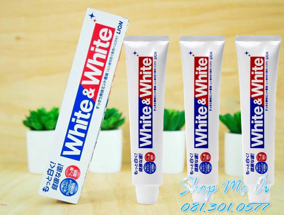 Combo 4 tuýp kem đánh răng white & white lion nhật bản