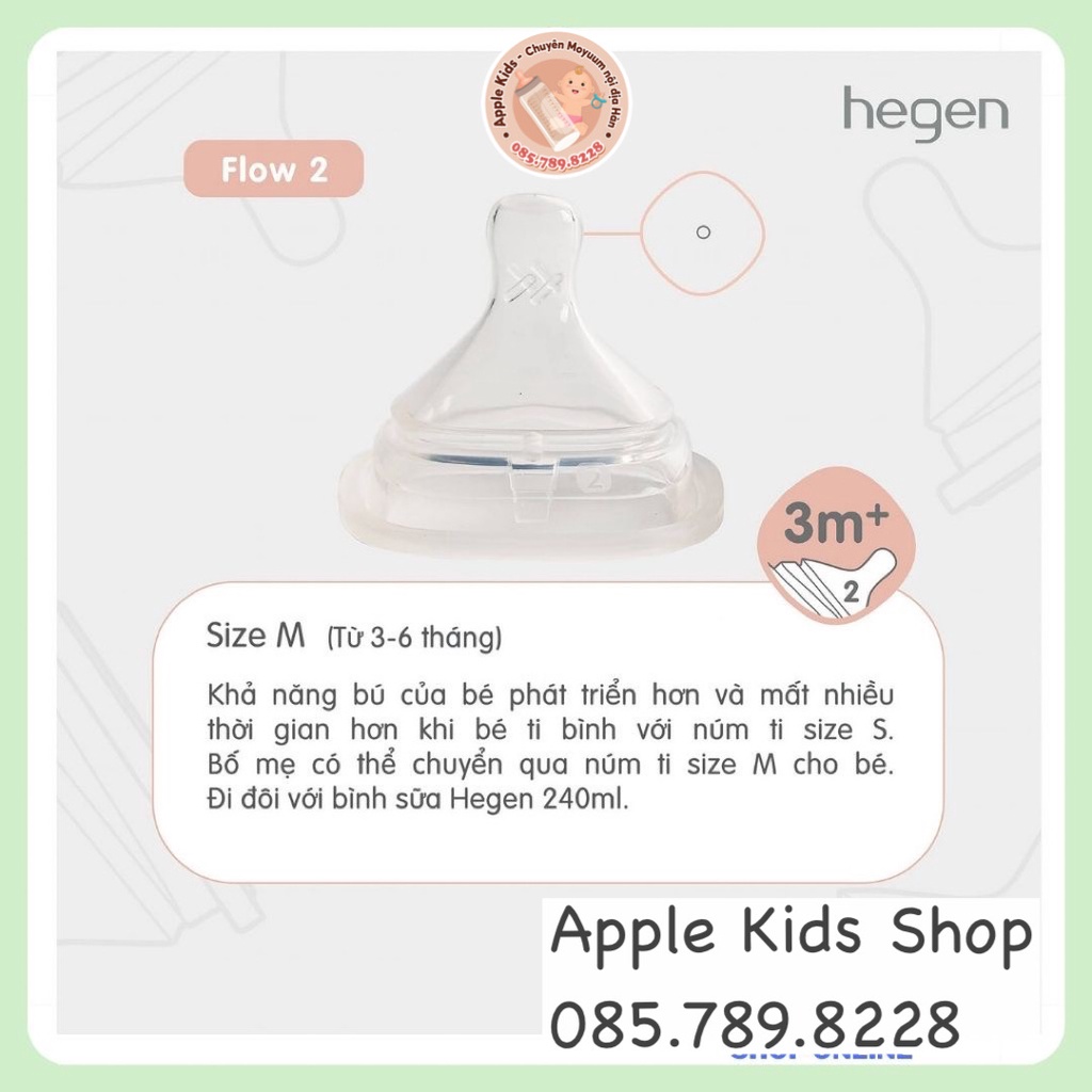 Núm ti thay thế bình Hegen số 0-1-2-3-Y cắt ( Cam kết chính hãng)