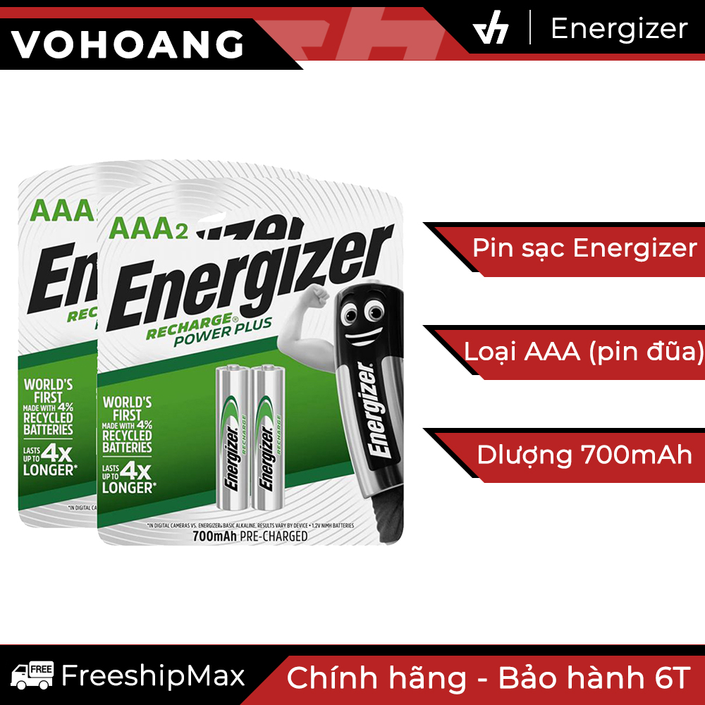 Bộ 4 Pin sạc AAA Energizer Recharge 700mAh