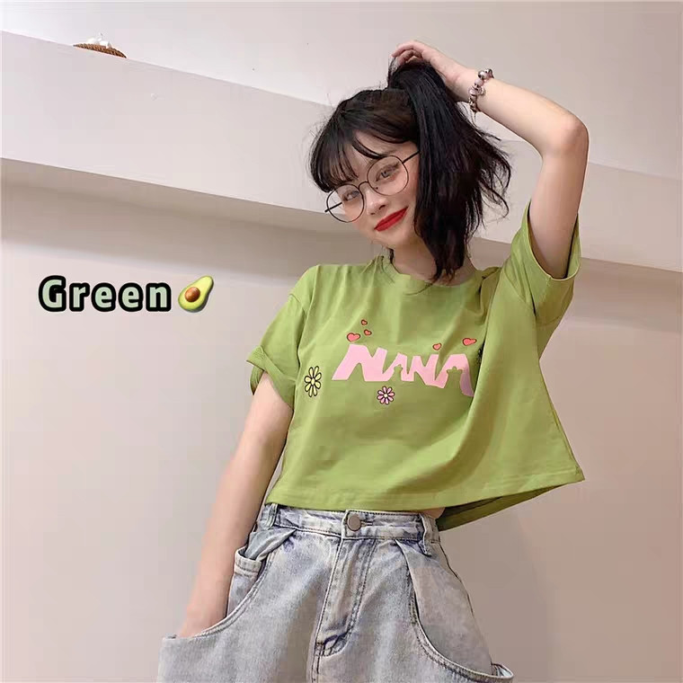[HCM][Có ảnh thật] Áo croptop in hình NANA 4 màu