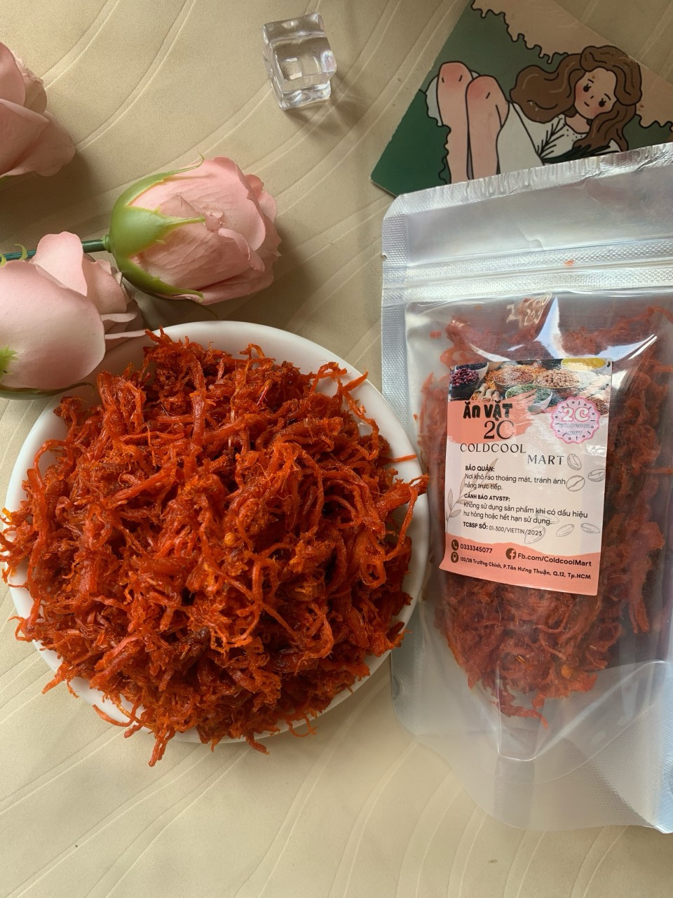 Khô Bò Sợi ( khô gà giả bò ) 100g 2c Mart
