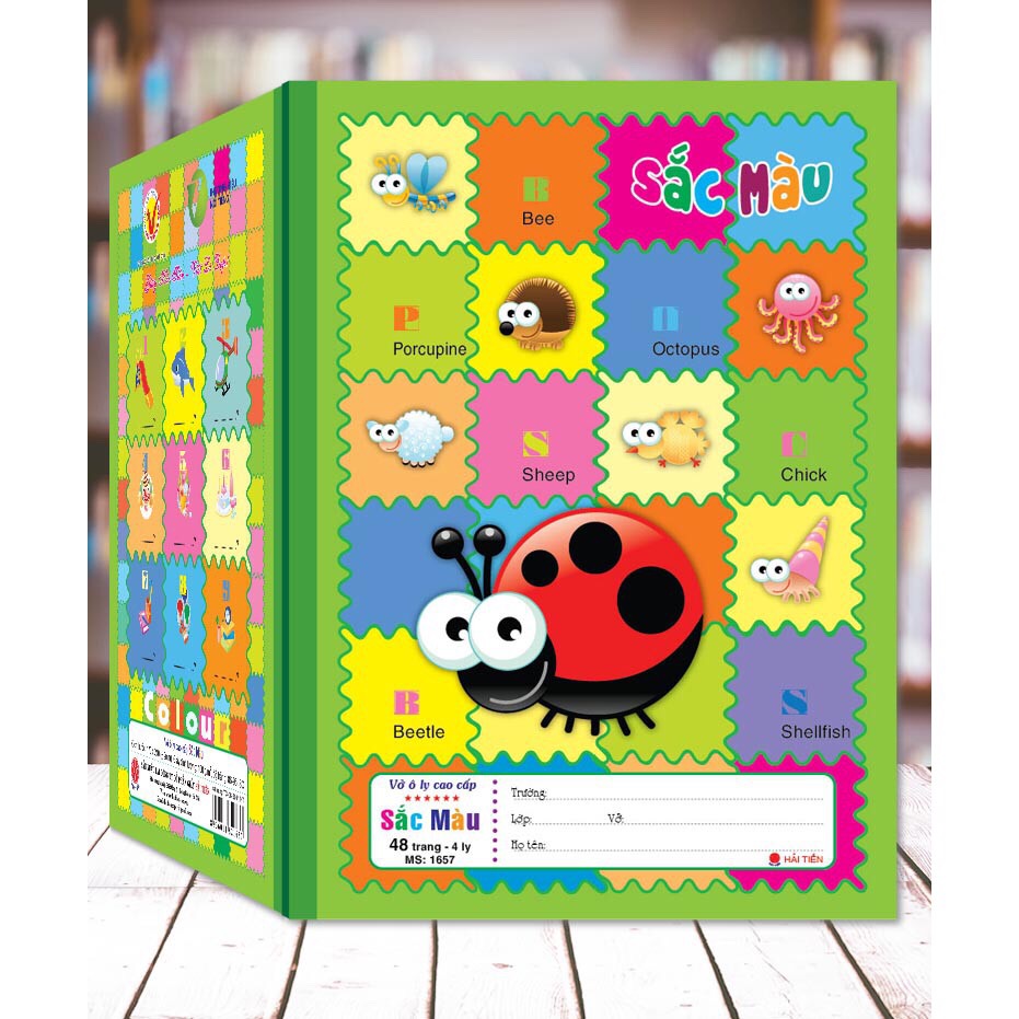 10 Quyển Vở Ô LY SẮC MÀU 48 trang  4ly - ĐỦ SIZE