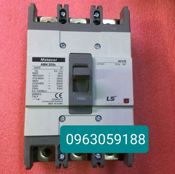 Aptomat khối mettasol abn 3 pha 150a