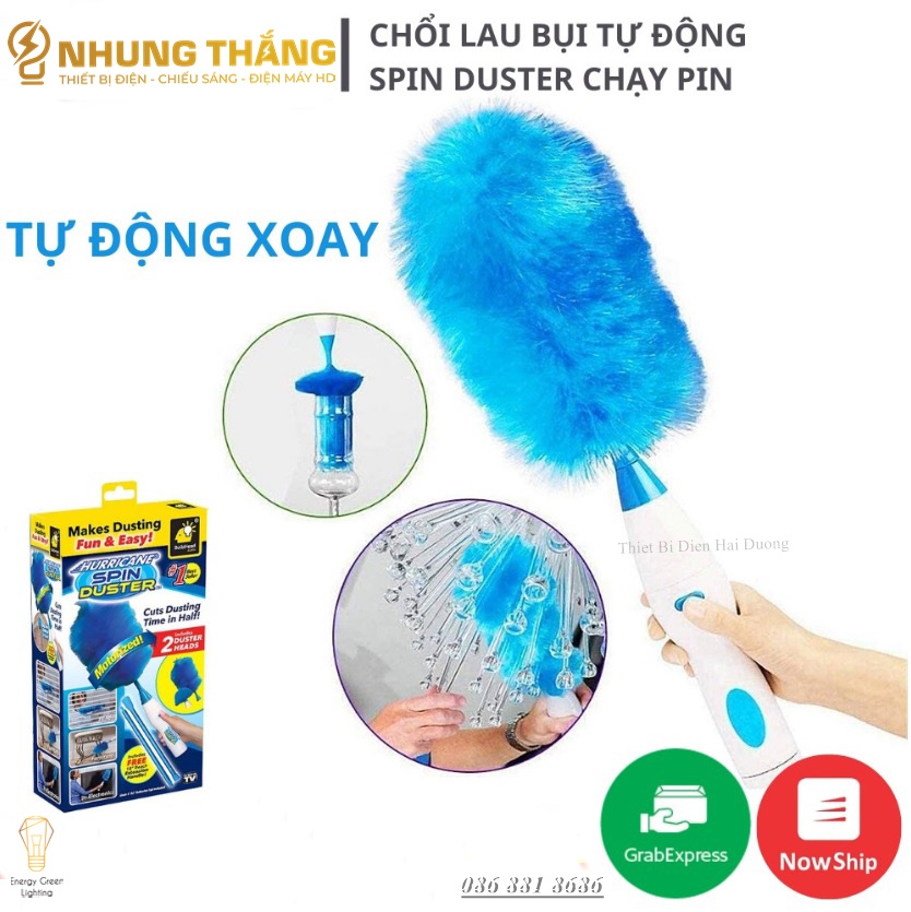 Chổi Lau Bụi Tự Động Spin Duster VS-5092 - Đầu Chổi Công Nghệ Tĩnh Điện Lau Bụi Cực Tốt - Pin Sạc Tích Điện - Có Video