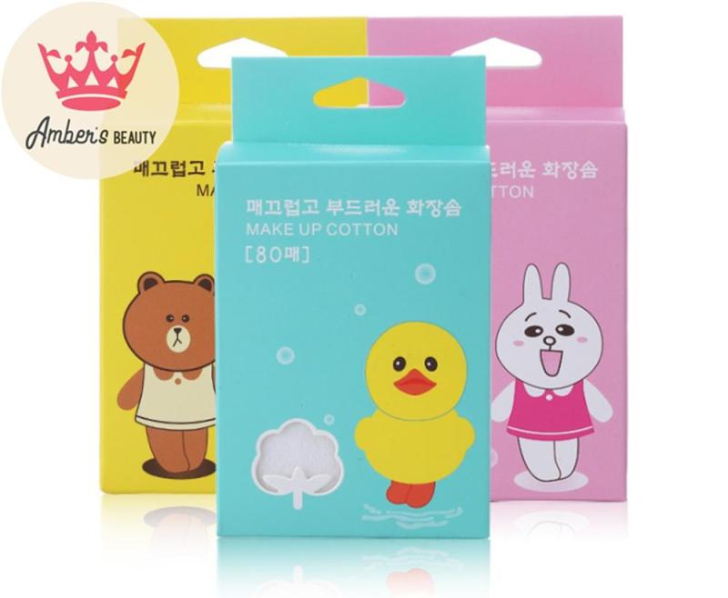 Bông Tẩy Trang Nhiều Lớp 100% cotton 80 Miếng Dai Mịn Nâng Niu Da Line Friends Cony L0819