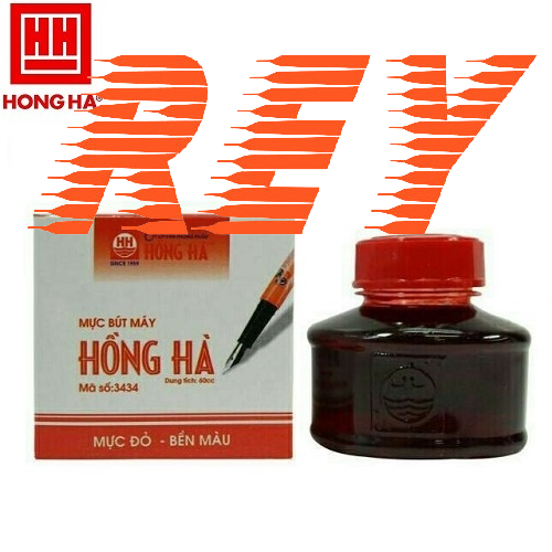 LỐC 6 lọ mực bút máy màu đỏ chất lượng cao bền màu Hồng Hà màu 3434