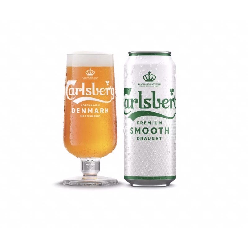 Carlsberg premium smooth Draught beer - 1 box of 12 cans 500ml