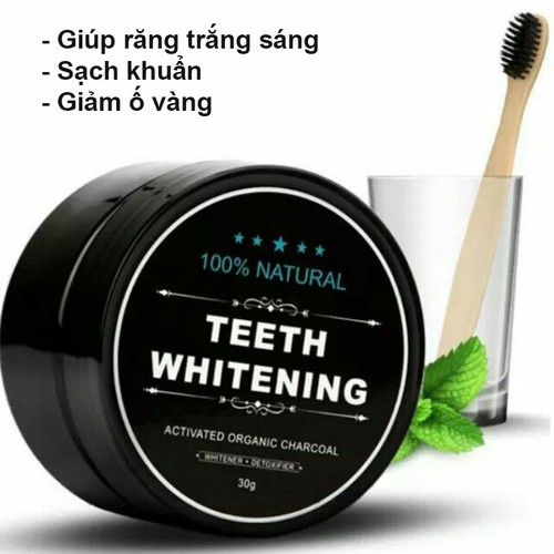 Bột giúp đánh trắng răng than tre teeth whitening