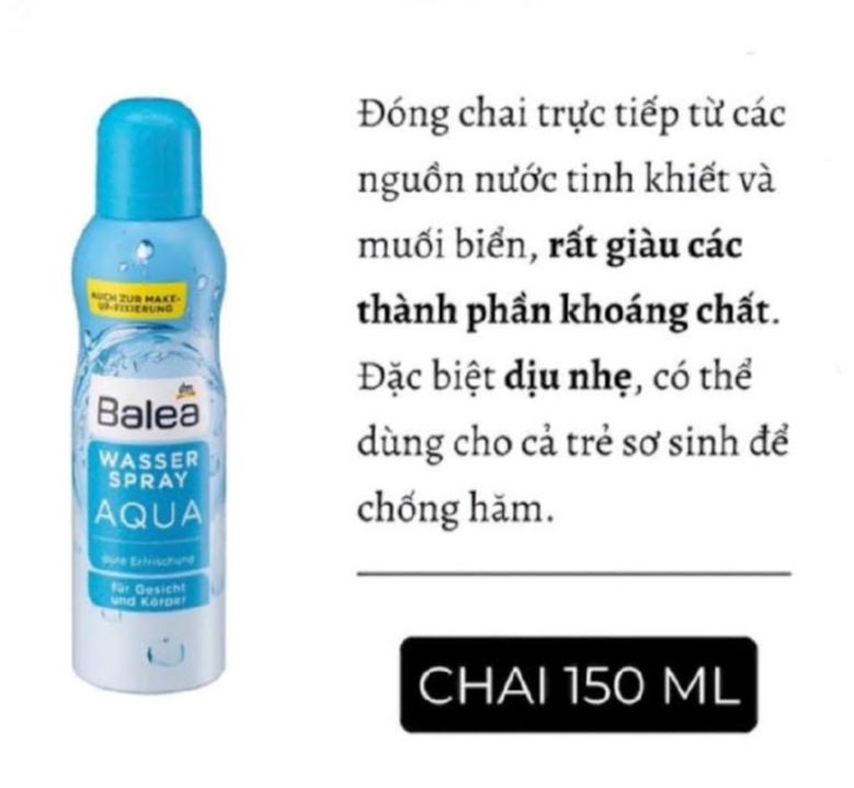 [ Mẫu Mới ] Xịt khoáng Balea 150ml - Nội địa Đức.