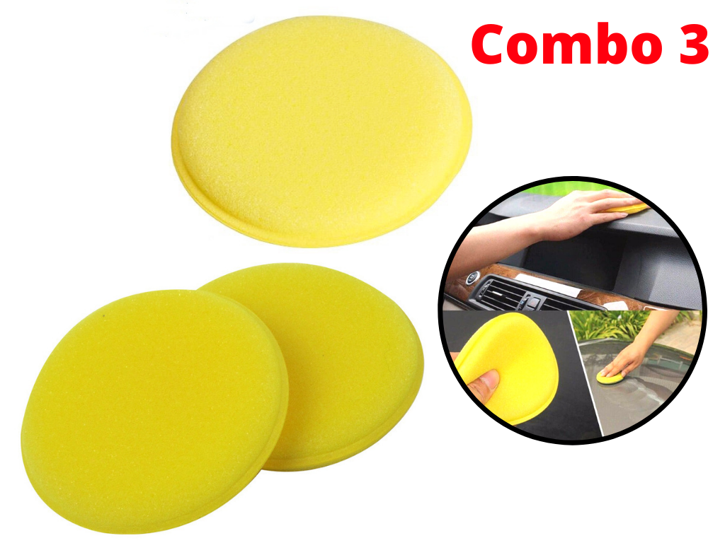 [HCM]Combo 3 Mút Thoa Hóa Chất Chăm Sóc Xe  Mút Tròn Đánh sáp