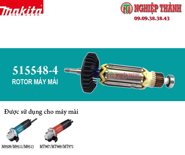 Rotor máy mài makita m9509/m9511/m9513/mt967/mt969/mt971 hàng chính hãng