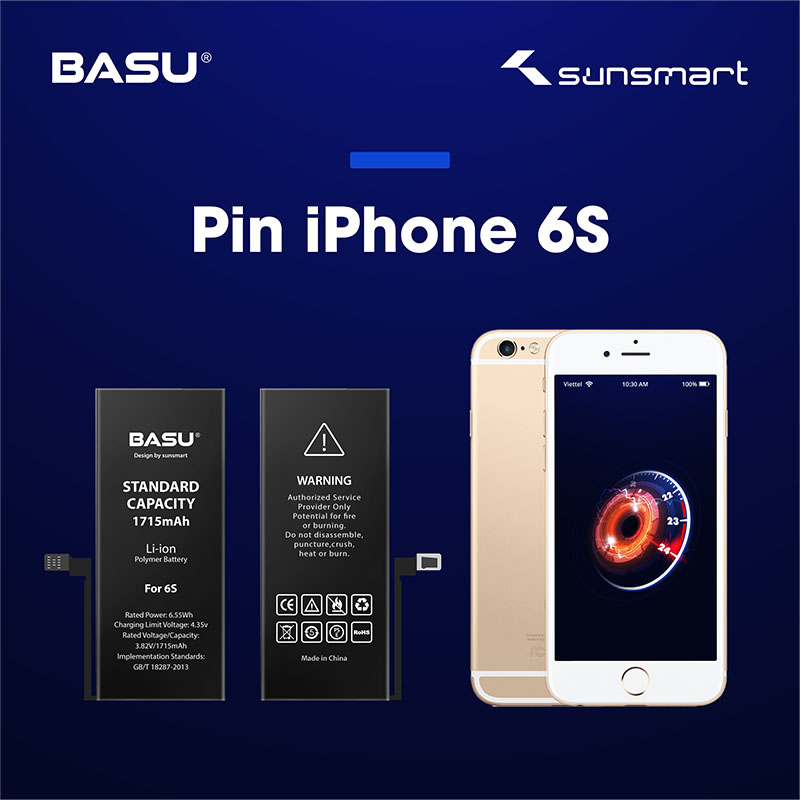 Pin iphone Basu 6s . Bh 12 tháng !!!!