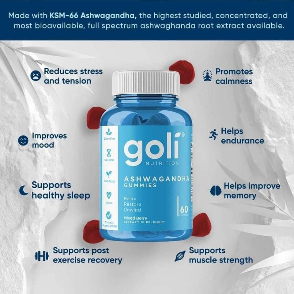 Kẹo dẻo nhân sâm Goli Ashwagandha 60 Gummies