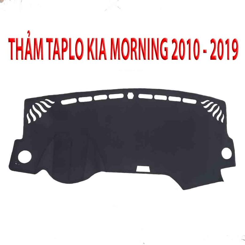 Thảm Taplo Cho Xe Kia Morning 2010 – 2019 - Thảm Taplo Da Carbon Cao Cấp Cho Ô Tô Chống Nắng Cách Nhiệt, Chống Thấm Nước Màu Đen - Tặng Túi Thơm Cây Thông Thơm Treo Xe