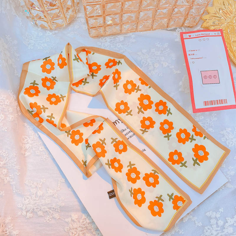 Khăn lụa Twins quàng cổ và trang trí túi xách 6x90cm - UniLabel