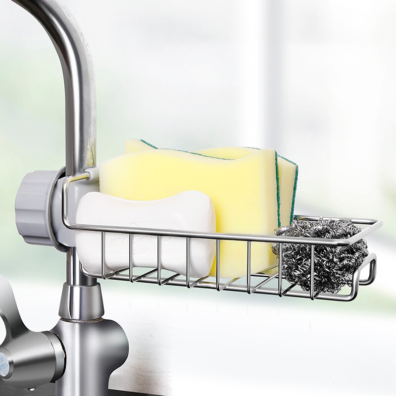 Giá Inox để đồ rửa bát lắp đặt vòi lavabo dễ dàng tiện dụng, Khay Inox để đồ ( Cam kết 100% Inox Sáng Bóng )