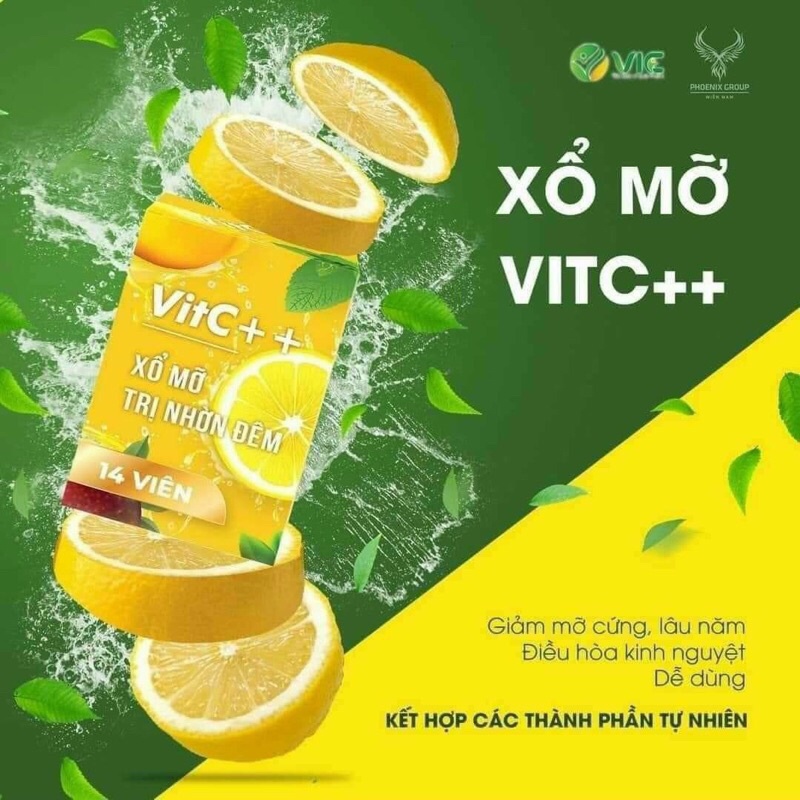 Detox Xổ Mỡ VitC- Xổ mỡ đêm hiệu quả (Hộp 14 viên chính hãng)
