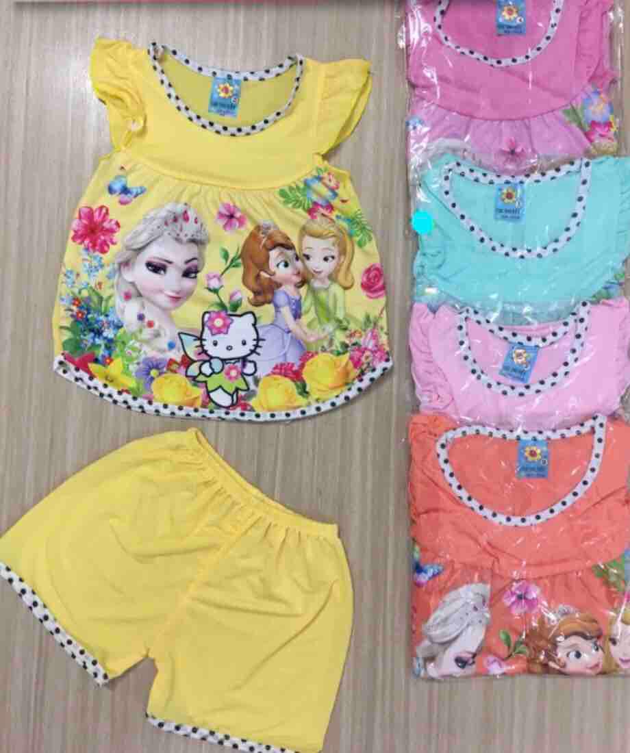 Combo 4 bộ thun lanh bé gái (size 6-15kg)