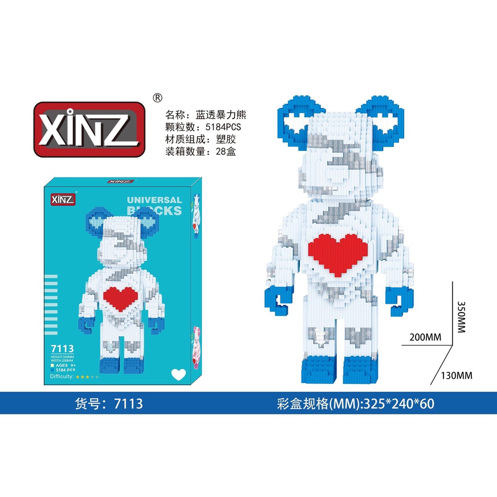 Đồ Chơi Lắp Ráp Mô Hình Bearbrick 35cm